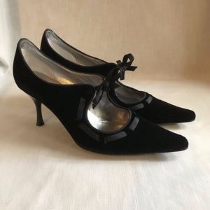 Ferragamo Black Velvet Heels
